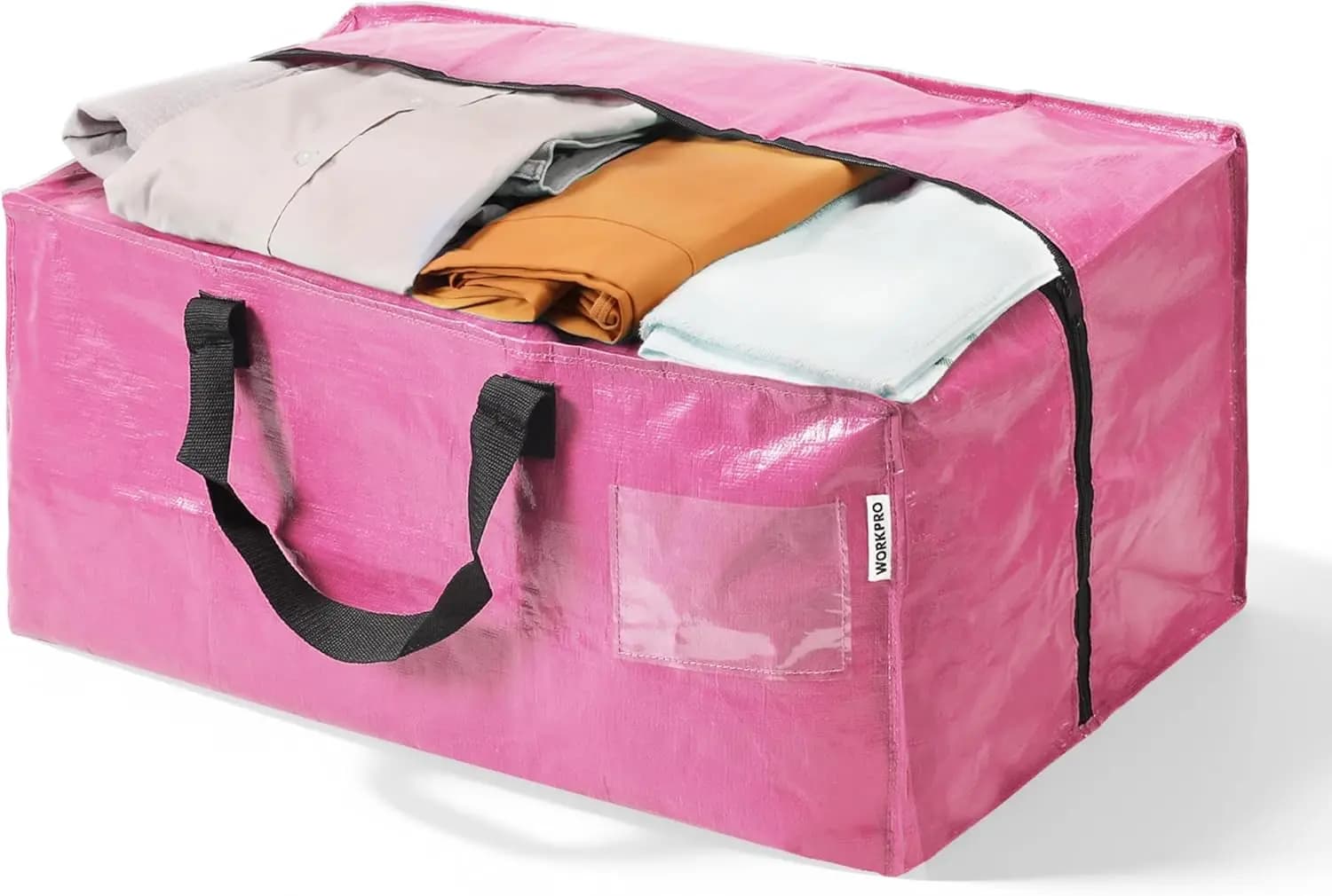 Sacchi per Trasloco Extra Grandi con Cerniere e Cinghie da Zaino, Borsa Contenitore Resistente per Trasloco e Stoccaggio Salvaspazio, 23 Galloni Rosa