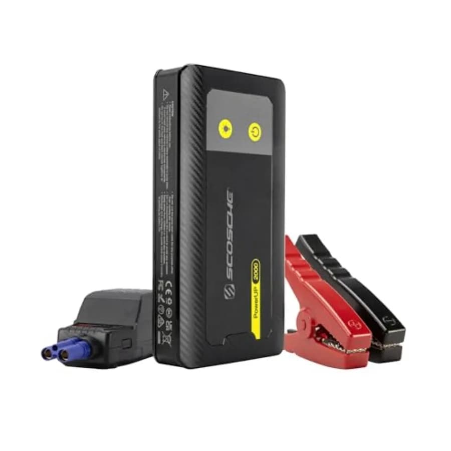 Avviatore di Emergenza Portatile per Auto 12V, 2000A, con Cavi di Avviamento per Motori a Benzina 8.0L/Diesel 7.0L