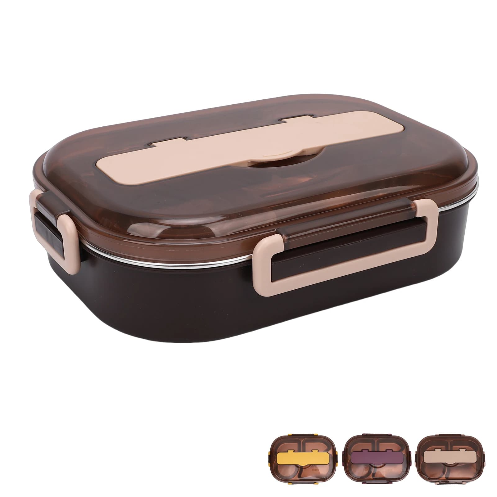 Contenitore per Pranzo da 1,5L con 4 Scomparti in Acciaio Inox 316, Bento Box Ermetico con Ciotola per Zuppa, per Ufficio, Scuola e Viaggi