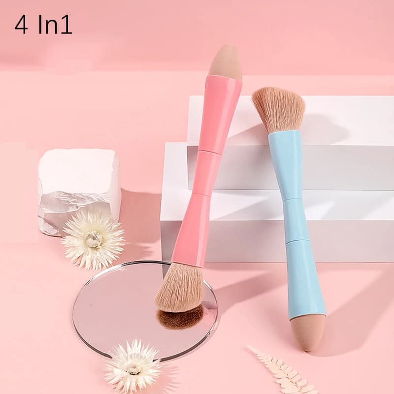 Nuovo Set di Pennelli da Trucco Portatile da Viaggio Multifunzione, Pennelli Staccabili per Makeup