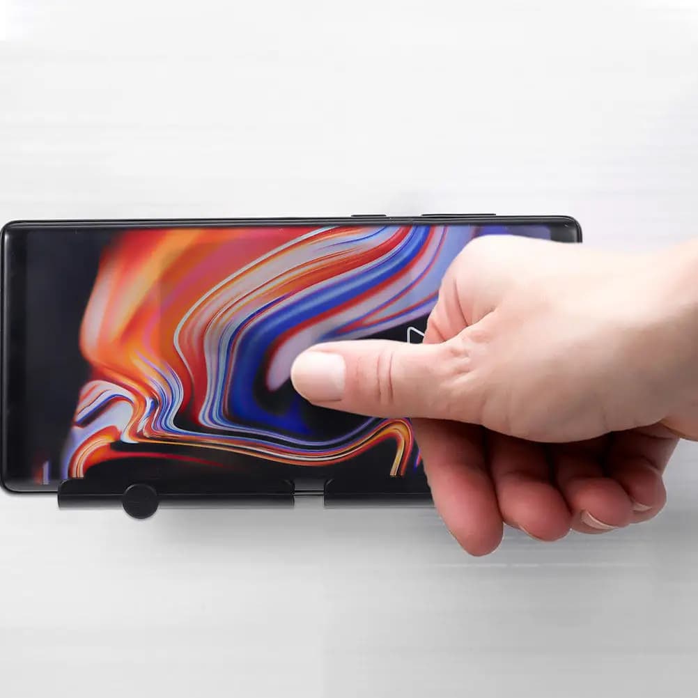 Phone Storage Organizer Adhesive Stand Wall Mount for Smartphones Suitable Glass Mirrors Phone Bracket Bedroom Kitchen