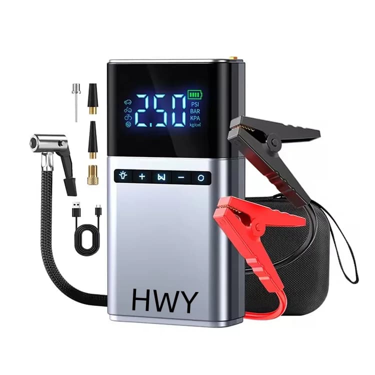 Gonfiatore per pneumatici per auto senza fili Pompa ad aria Compressore Batteria al litio Caricabatteria per auto senza fili Accumulatori e caricabatterie di riserva Prodotto Avviatore di emergenza per auto