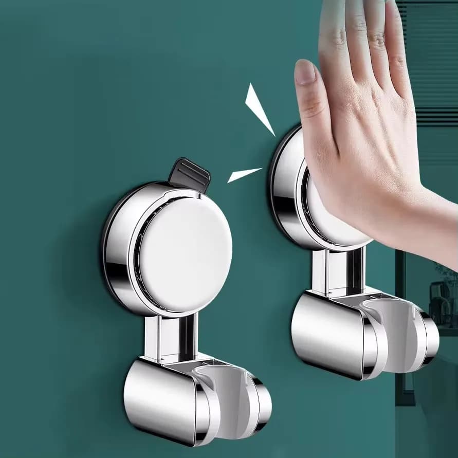 Il nuovo soffione doccia supporta 360 ° Supporto per doccia portatile a parete con ventosa regolabile Accessori da bagno senza punzonatura