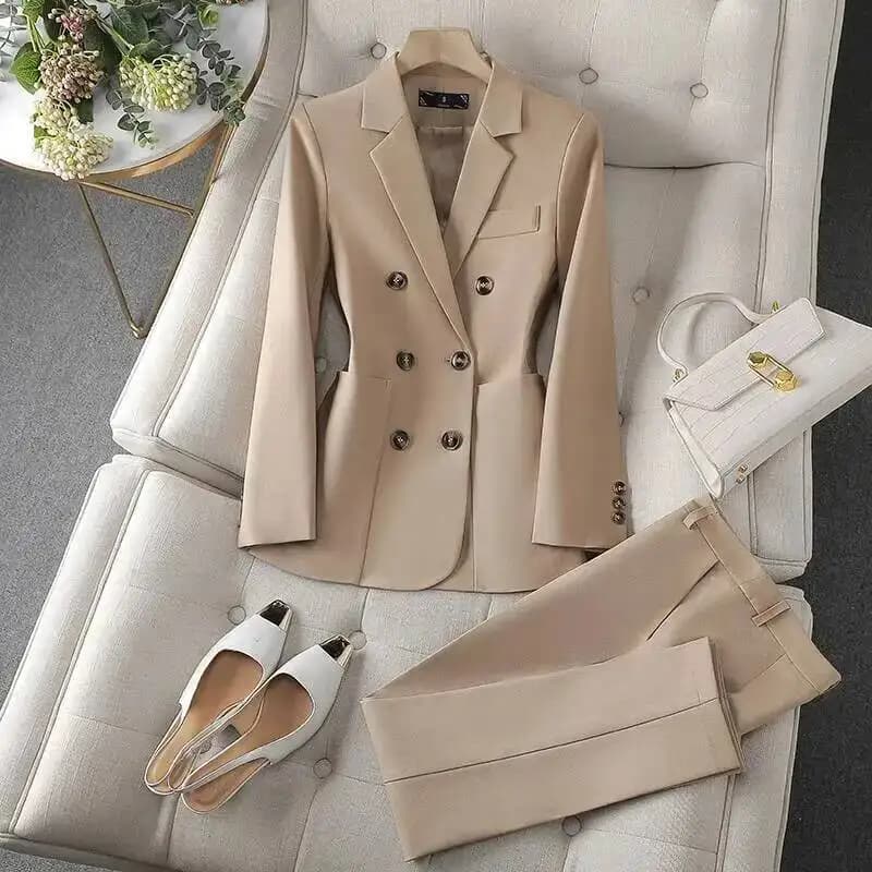 Formal Women Business Suits with Pants and Jackets Coat OL Styles Office Work Wear Professional Pantsuits Trousers Set Blazers