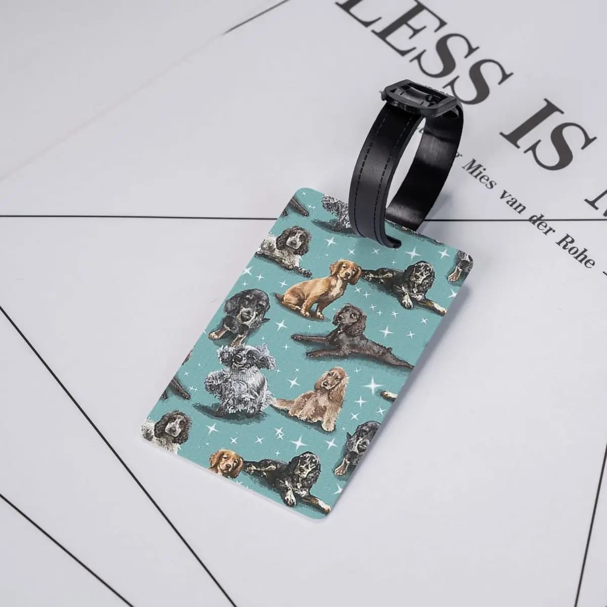 Etichette per Bagagli Cocker Spaniel, Accessori per Valigie, Targhette per Bagagli da Viaggio, Porta Etichette con Nome e Indirizzo
