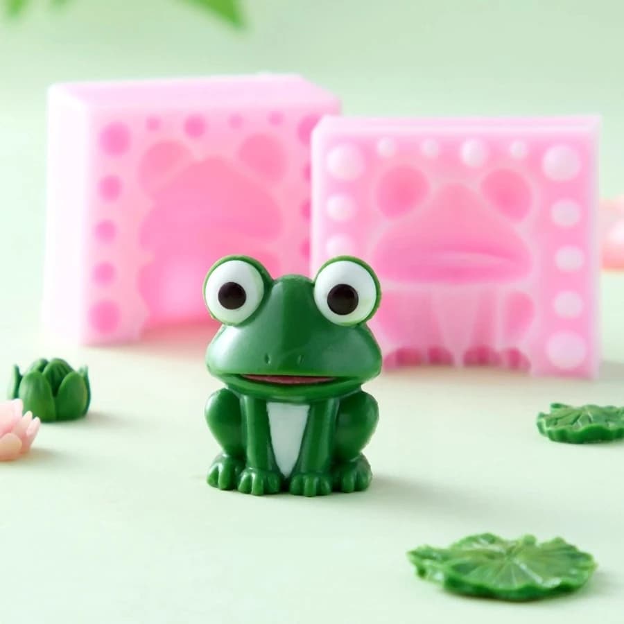 Stampi in silicone per piccola rana cartone animato 3D Creativo Fondente Caramelle Torta Stampo per cioccolato Stampo in resina epossidica in gesso Strumenti per decorare torte