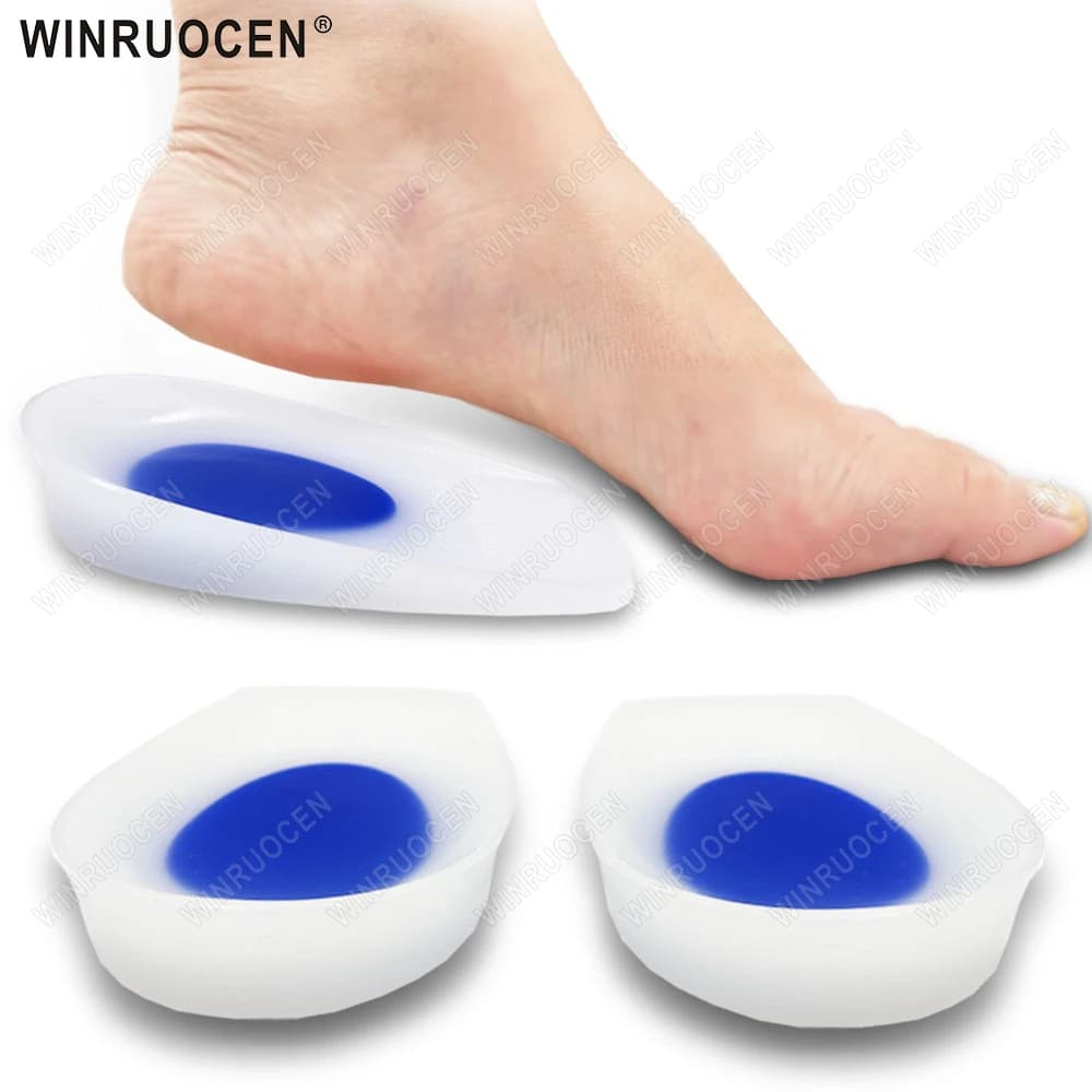 Inserti per tallone in gel di silicone Cuscino di grado medico Ammortizzante Sperone per tallone/Dolore calcaniano Coppe per tallone comfort unisex
