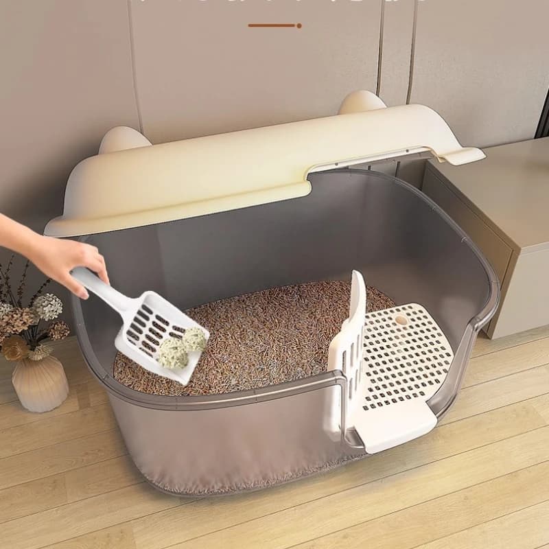 ‌ Corridoio con lettiera chiusa, WC jumbo antispruzzo, vassoio coperto anti-spruzzi, bagno per gatti di grandi dimensioni, padella in plastica con controllo degli odori