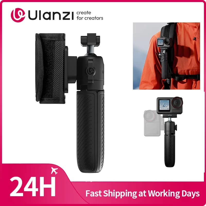 Treppiede Ulanzi MT66 ClipMate con connettore Action Treppiede Selfie Stick con cinturino in velcro per viaggi