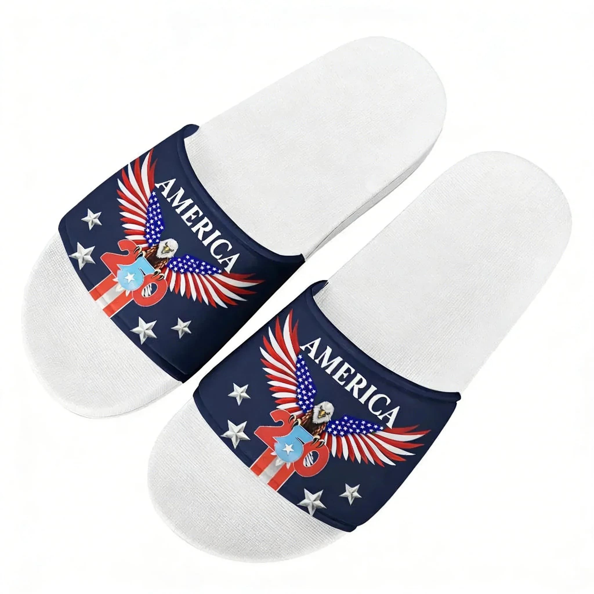 Ciabatte for the 25th Anniversary of the United States 1776-2026, Customizable with Photo, for Men, Woman, Boy, Girl, Bathroom Sandals and Black Water Shoes