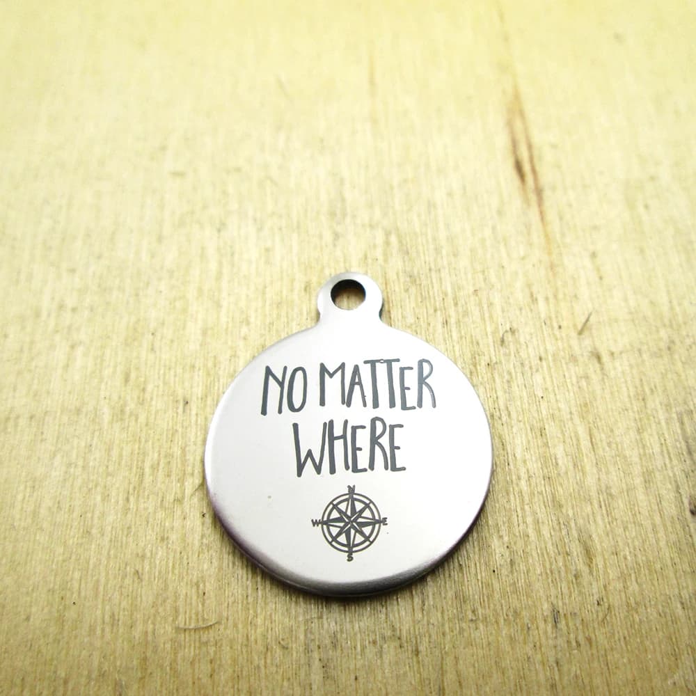 20 pieces--no matter where stainless steel pendants - laser engraved - customized - pendants with diy pendants