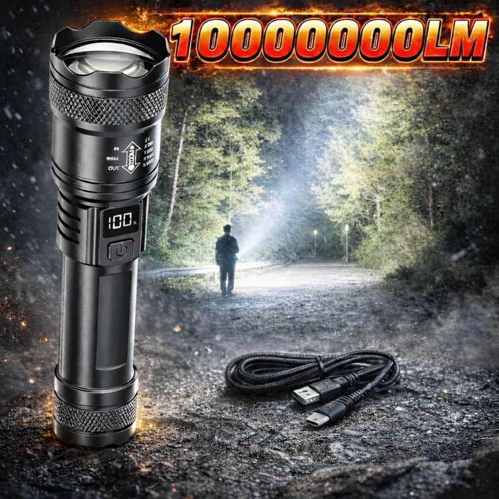 Ultra Bright P50 LED Flashlight Tactical EDC Zoomable Handheld Torch Emergency Spotlight 14500 18650 Battery