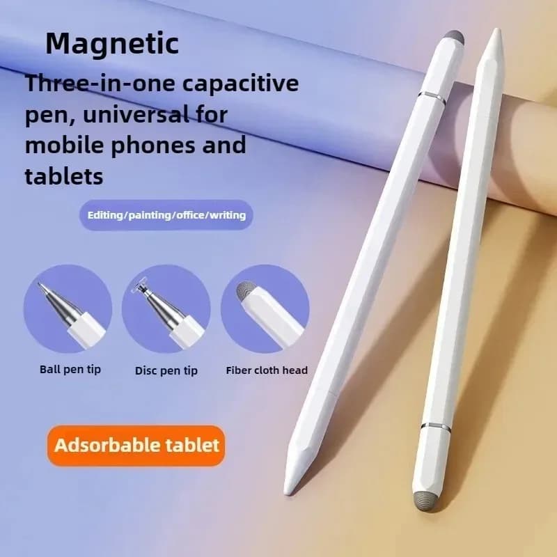 Penna Stilo Magnetica 3 in 1 per iOS Android Penna Touch per iPad Samsung Xiaomi Huawei Tablet Smartphone Matita Capacitiva per Disegno