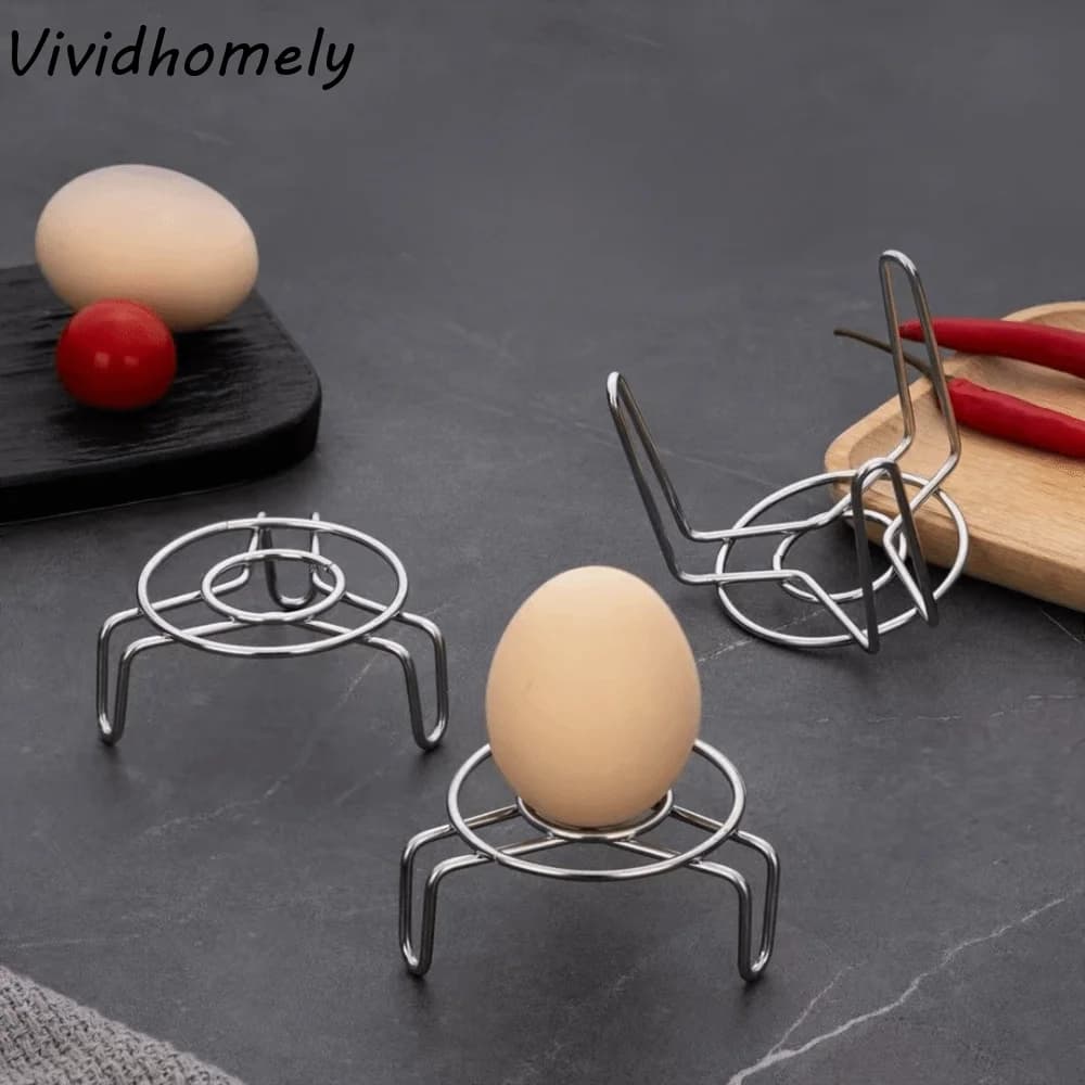 6PCS Cute Stainless Steel Mini Steaming Rack High/Short Feet Rust-resistant Egg Steamer Rack Bold Air Fryer Steaming Rack Cup