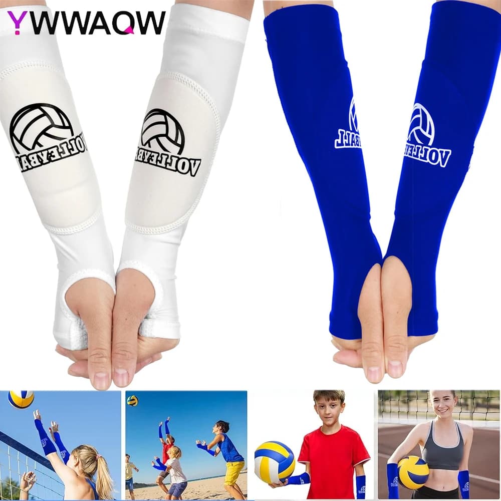 1 Paio di Guanti a Manica Lunga per Pallavolo, Compressione Avambraccio, Supporto Polso per Allenamento Basket, Protezione Sportiva per Braccio