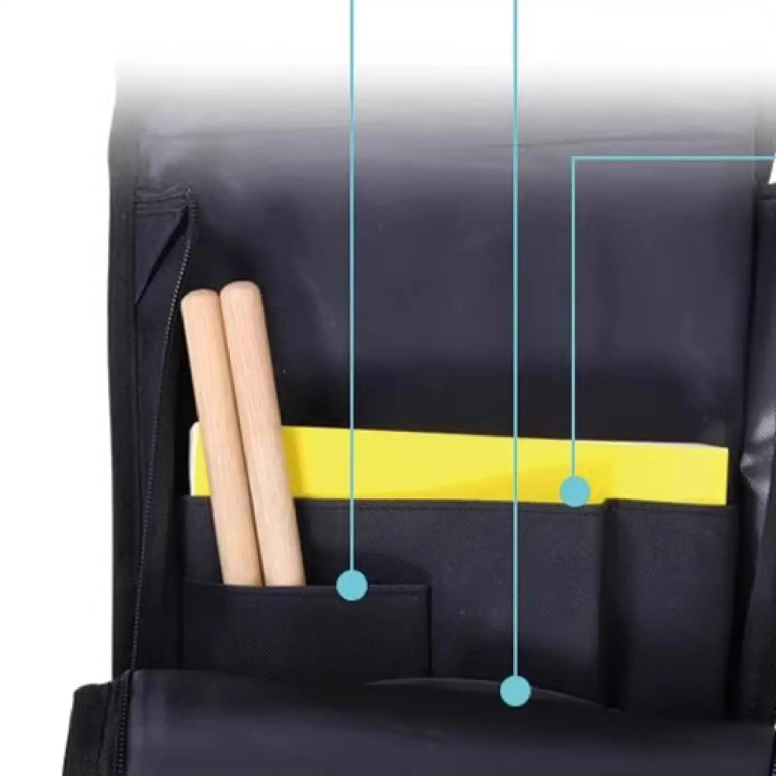 Borsa per il trasporto di tamburi da 12 pollici, custodia per pad da pratica per musicisti, bacchette e accessori