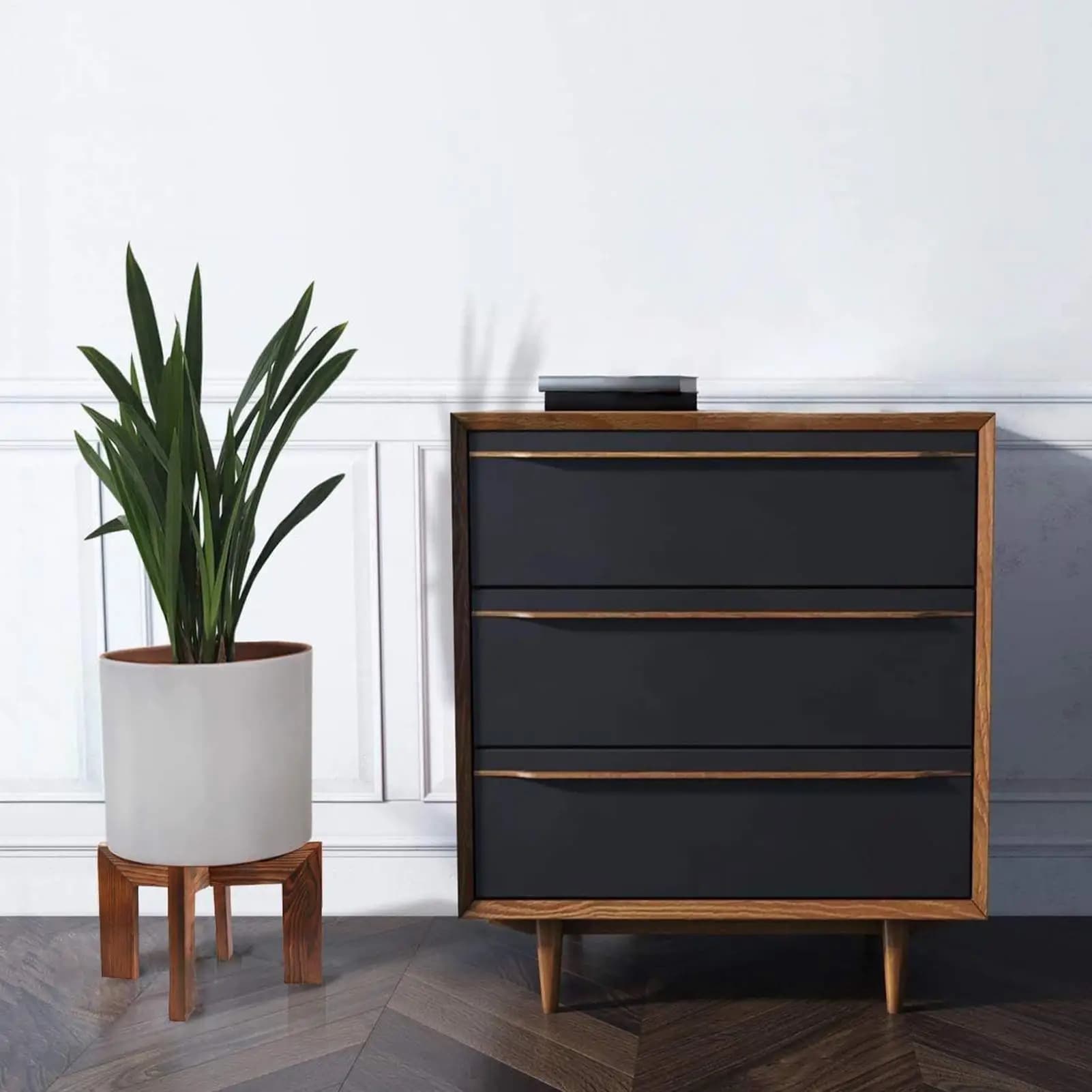 Stable and modern wooden interior plant support, plant support, flower pot floor support, home decoration, bedroom, living room