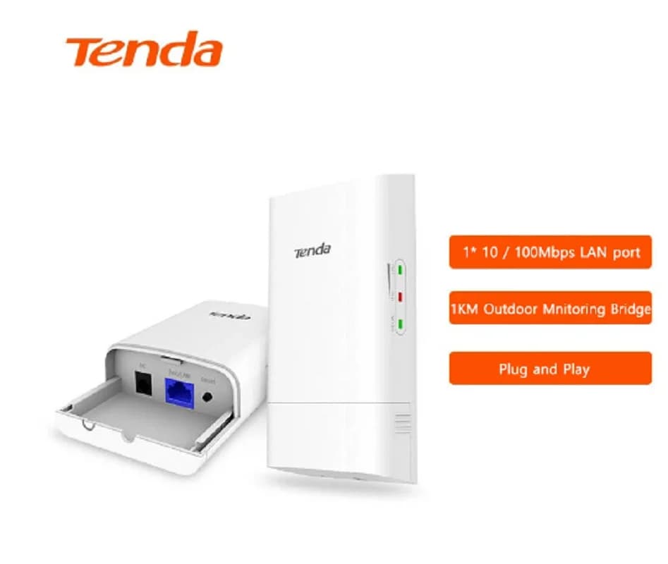 Tenda O1-5G 1KM 5GHz Esterno CPE Wireless 9dbi Ripetitore WIFI Extender Router Punto di Accesso AP Ponte Wi-Fi con Adattatore POE/DC