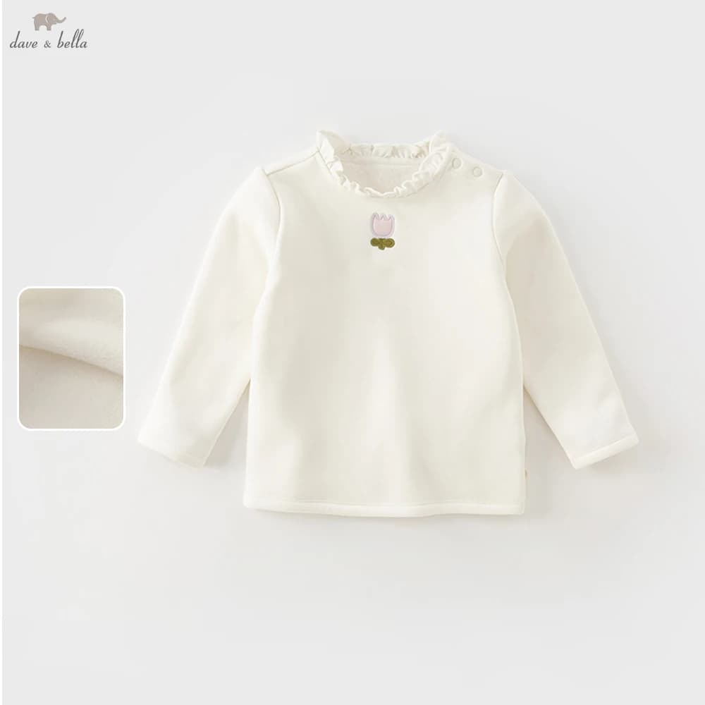 Dave Bella Baby Girl Manica lunga Velluto Pullover Bambini Autunno Inverno Caldo lavorato a maglia Top Bambini T-shirt da esterno DB4238144