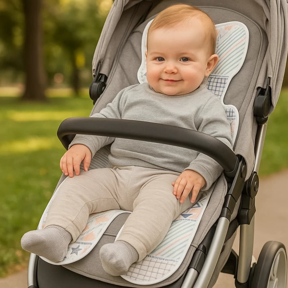 Cuscino rinfrescante per passeggino dolce e morbido Cuscino per passeggino traspirante carino Cuscino per seggiolino auto Cuscino per carrozzina Tappetino per auto estivo