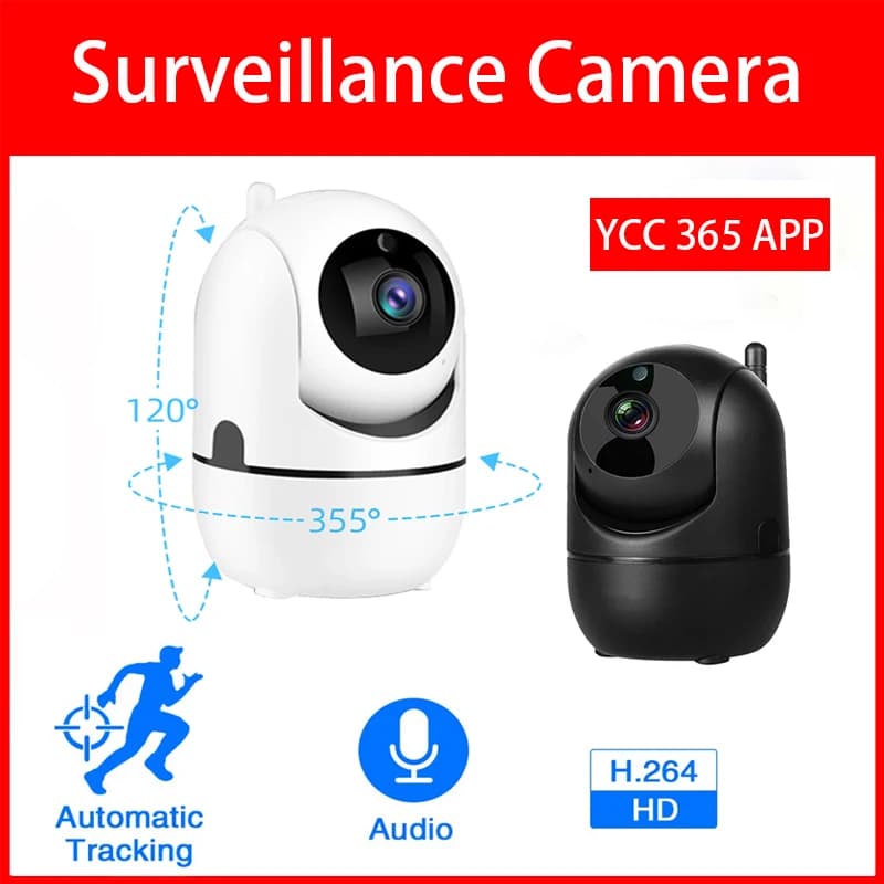 Telecamera IP Wifi YCC365 Plus Telecamera interna Monitoraggio automatico 1080P Visione notturna completa CCTV Video Sicurezza Smart Home Audio Baby monitor