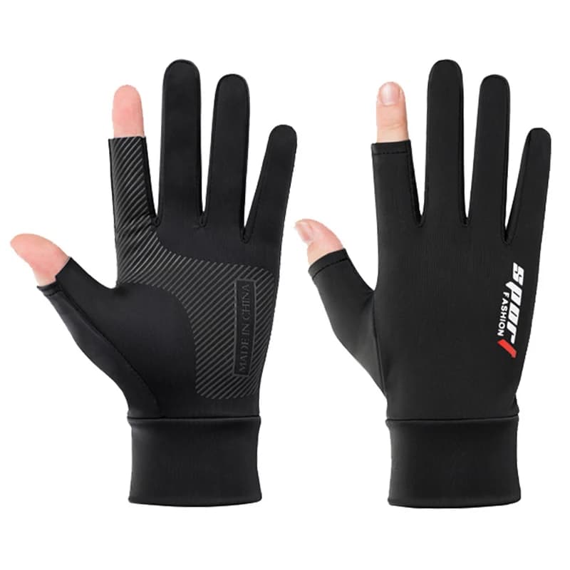 Guanti Estivi Unisex per Fitness, Sport, Pesca, Ciclismo, in Seta Ghiacciata Traspirante, Elastici, con Protezione Solare e Funzione Touchscreen