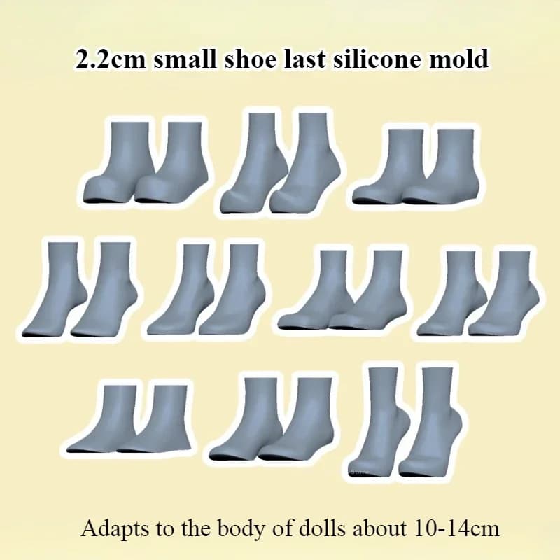 Zapato proporzionale da 2,2 cm Ultimo stampo in silicone Stampo per piedi Forma di scarpa Argilla ultraleggera Accessori per bambole OB11 Strumento per argilla polimerica