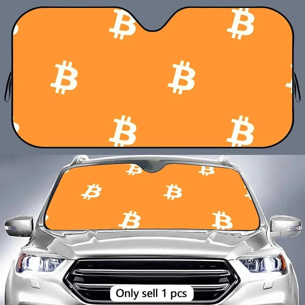 Parasole per Bitcoin Crypto Cryptocurrency, riutilizzabile, in lamina di alluminio, protezione UV, isolamento termico a tre strati, parasole per parabrezza