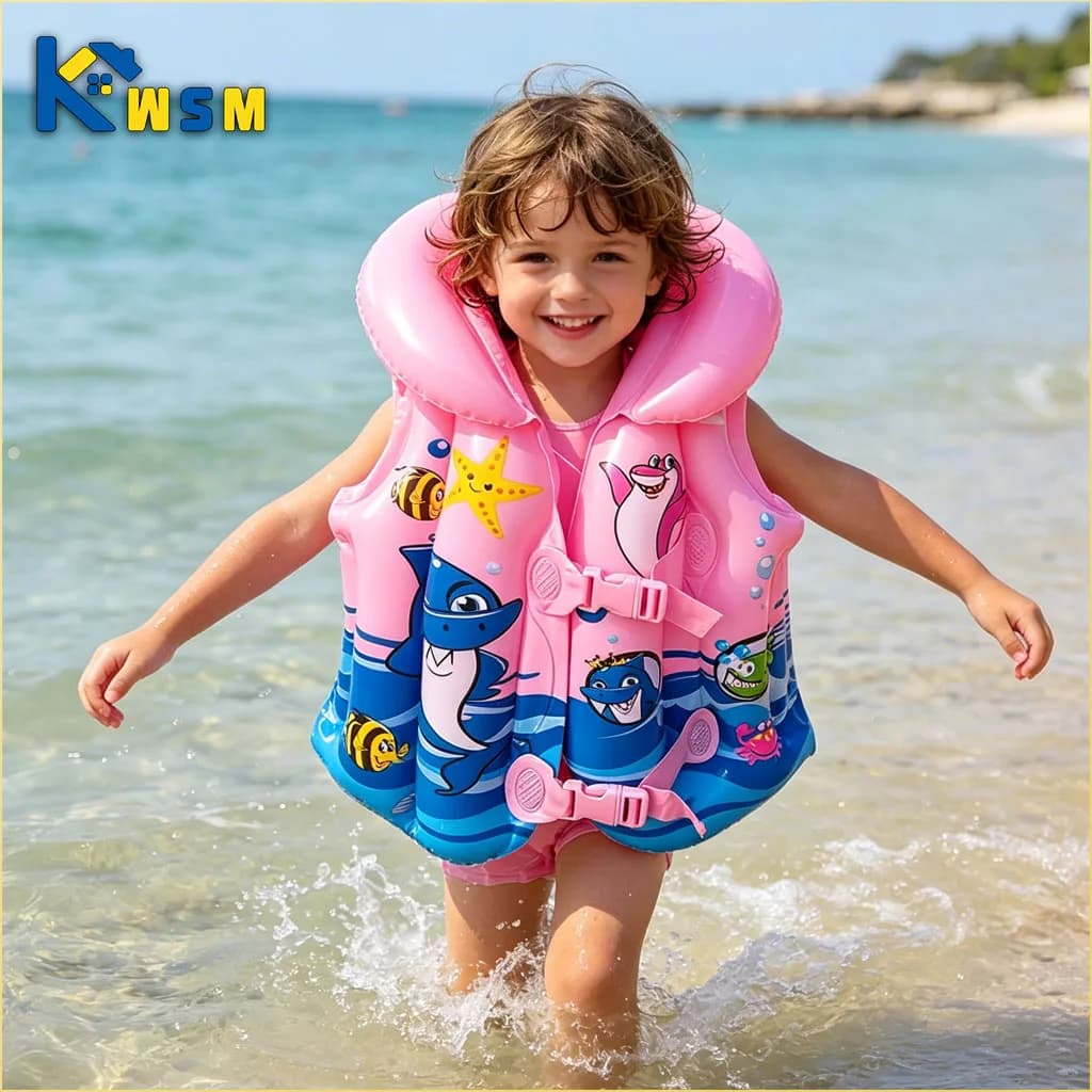 Giubbotto di salvataggio gonfiabile per bambini, 1-5 pezzi, spesso, in PVC, per piscina e spiaggia