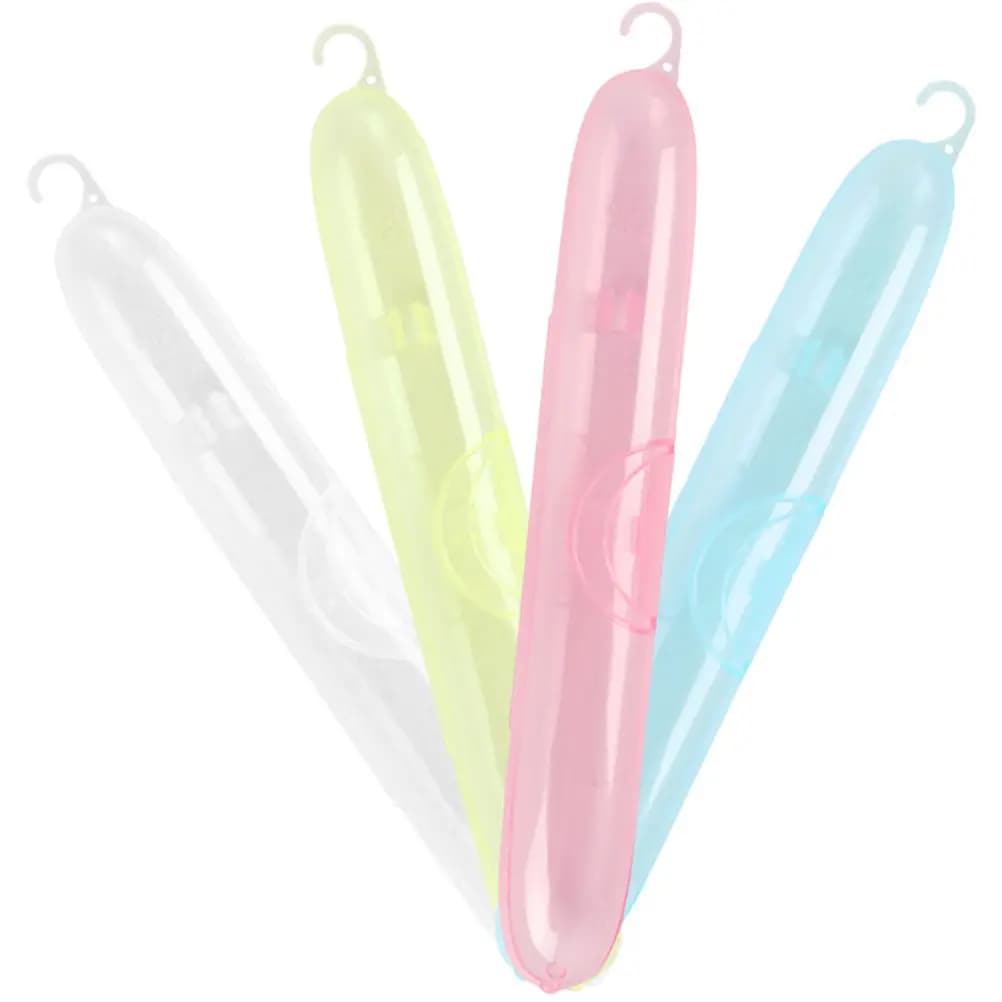 Set di 4 Scatole Porta Spazzolini in Plastica, Custodie Protettive Portatili da Viaggio, Contenitori Piccoli per Spazzolini