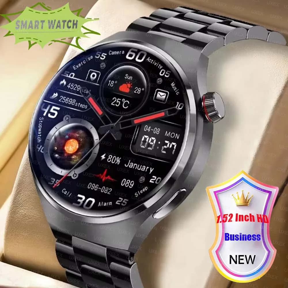 Watches Pro Nuovo Smartwatch da Uomo con Schermo ad Alta Definizione da 1,52 Pollici, Tracker Salute, Chiamate Bluetooth, Assistente Vocale, Smartwatch Sportivo