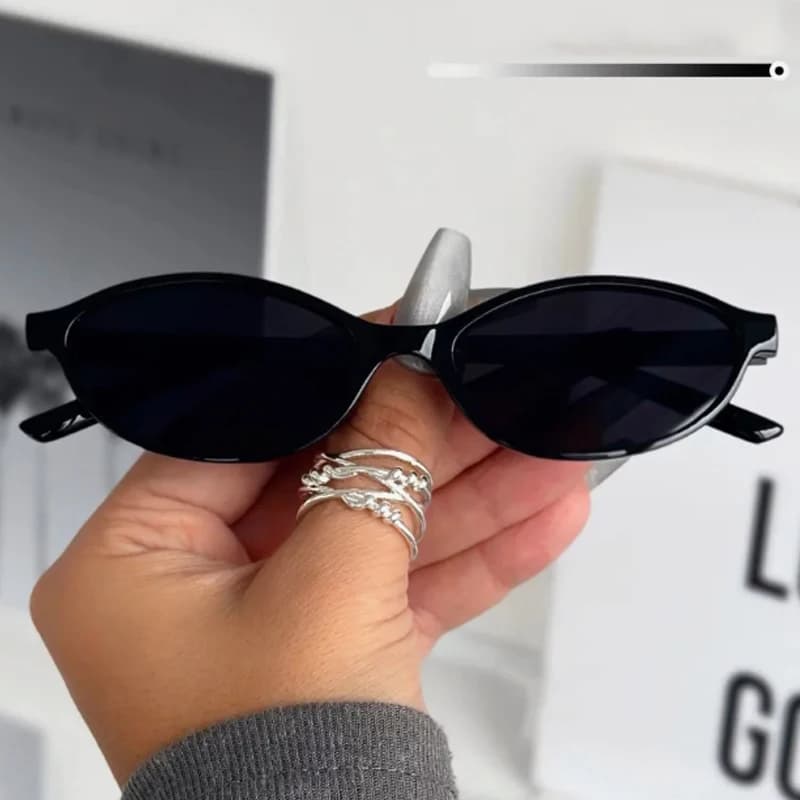 Protective Glasses 4pcs and 1pcs New Casual Elliptical Sunglasses Female Multi Color Glasses Small Frame UV400 Sun Glasses