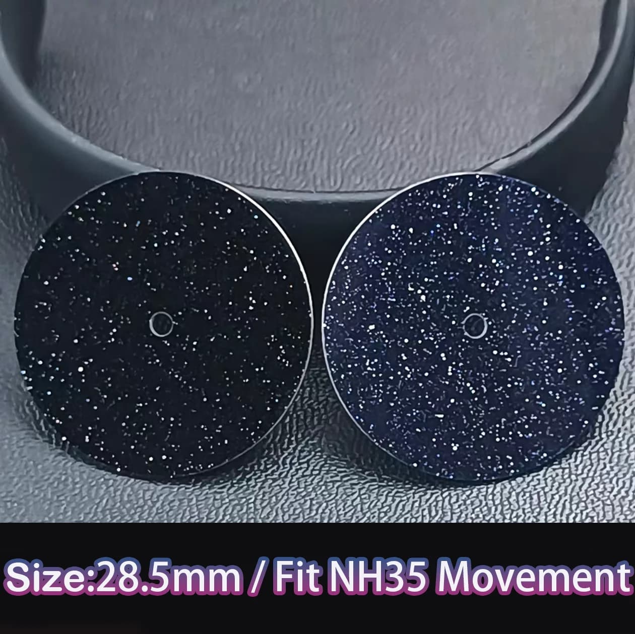 28.5 mm NH35 dial, starry sky dial made of sparkling blue/black malachite, suitable for movement NH35, replaces the parts of the men's watch