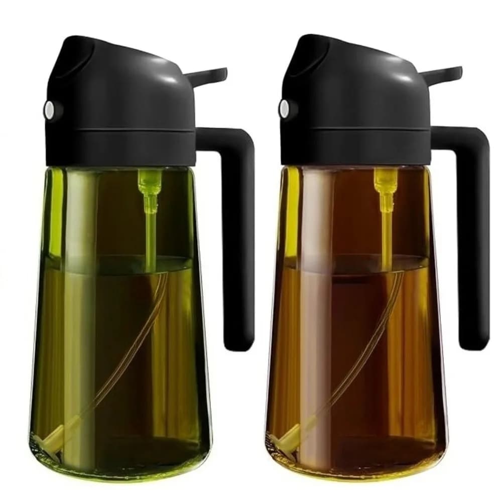Spruzzatore d'olio in vetro scuro da 470 ml, dispenser per olio d'oliva, bottiglia oscurante per cucina, friggitrice ad aria, barbecue, utensili per condimenti
