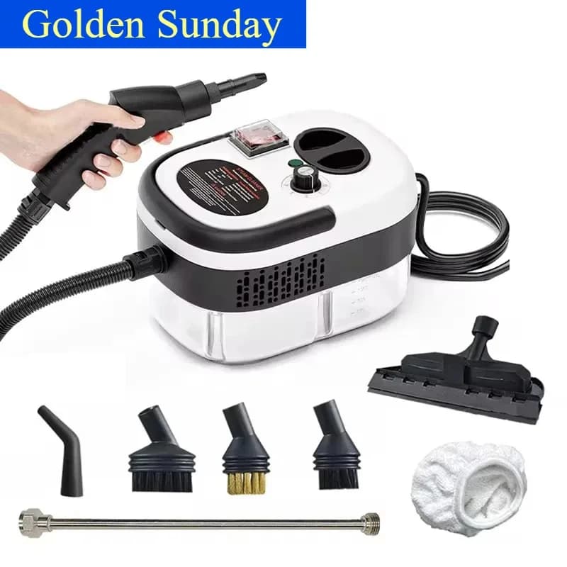 High temperature portable steam cleaner with brush heads for kitchen and car