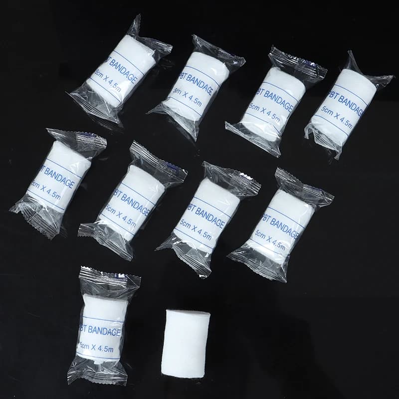 10 rolls/lot 5cmx4.5m PBT Elastic Bandage First Aid Kit Gauze Roll Dressing