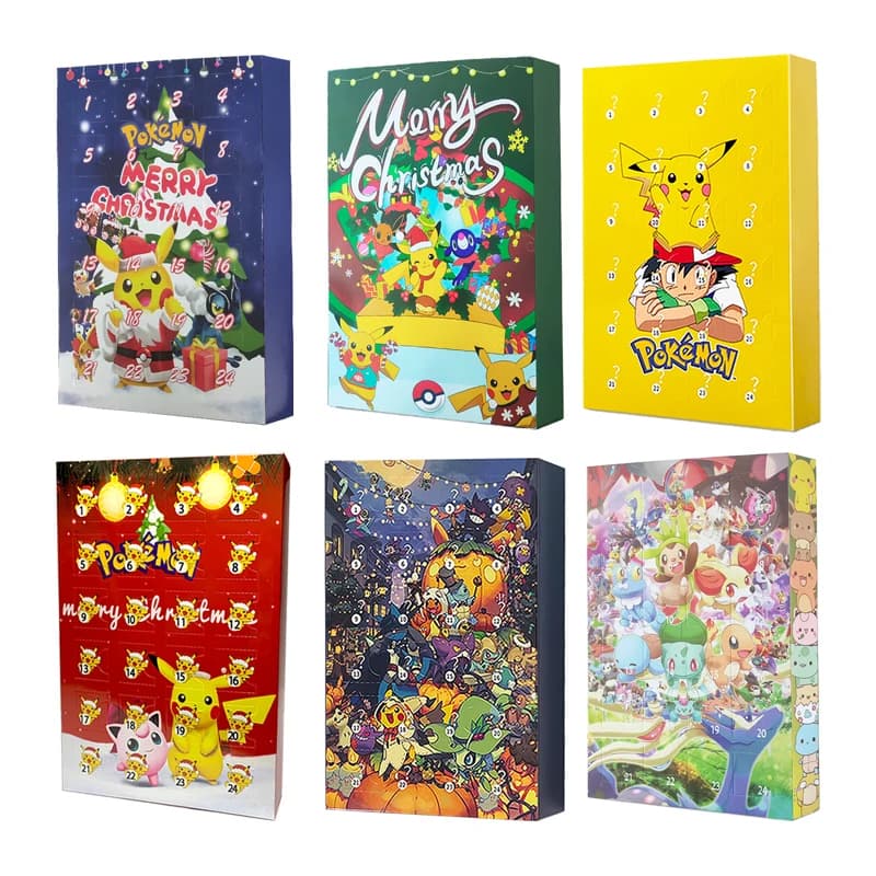 7 stili Pokemon Figura Calendario dell'Avvento Scatola Halloween Boxed Pikachu Action Figure Mini Modello Bambino Halloween Ragazzo Ragazza Regalo Giocattolo