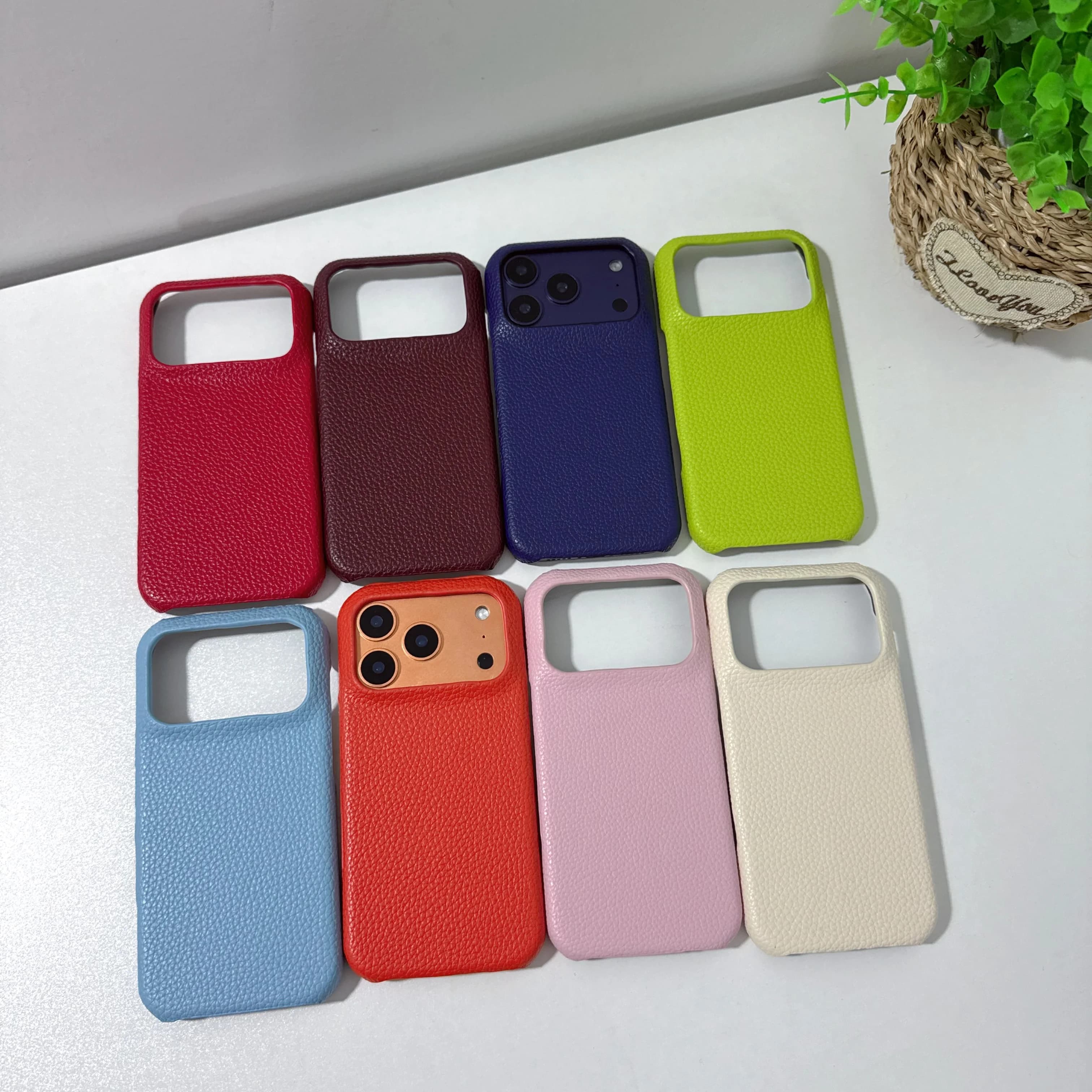 Custodia di lusso semplice in pelle PU per iPhone 17 16 15 14 13 Cover per telefono 17 16 15 14 13 Pro MAX Rigida Antiurto Funda Posteriore