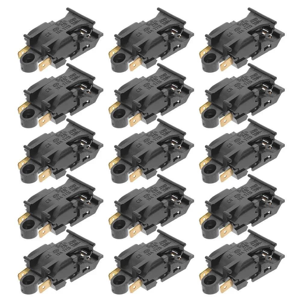 15 Pezzi Interruttore Termostato per Bollitore Elettrico, Ricambio con Spegnimento Automatico del Vapore, Contatto in Rame 250V 16A, Base Bollitore
