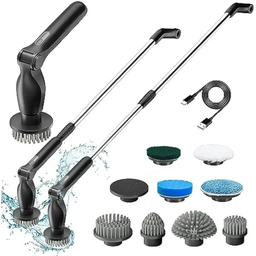 Spazzola per la pulizia elettrica spazzola per la pulizia girevole senza fili multifunzionale per la casa per la toilette delle finestre della cucina del bagno
