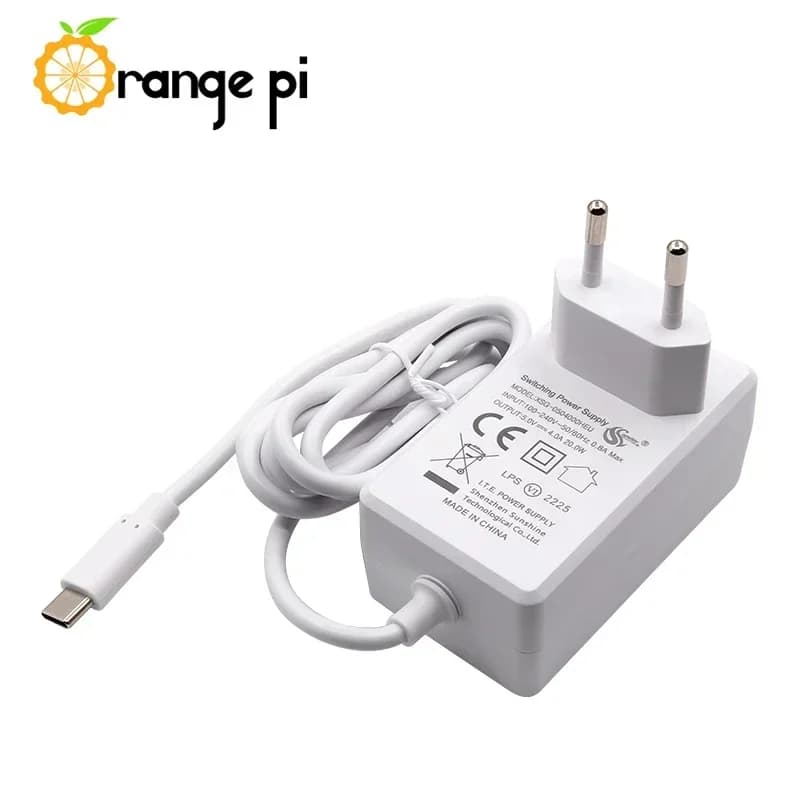 Adattatore di alimentazione Orange Pi 5V 4A 100V-240V Tipo-C Alimentatore EU US UK Caricabatterie per Orange Pi 5 5B OPI 4B 4 LTS