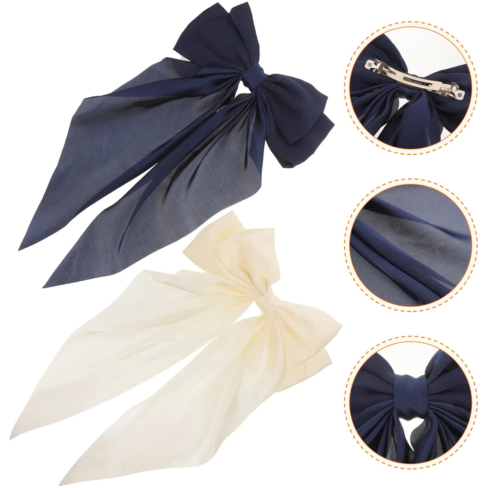 2Pcs Large Bow Hair Clips Big Bowknot Ribbon Barrettes Lightweight Hair Bows for Women Teens Party Wedding Accessories