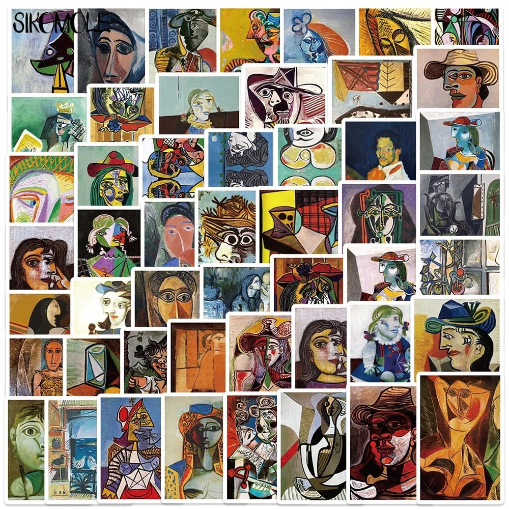 10/30/50PCS Retro Picasso Pittura A Olio PVC Graffiti Adesivi Arte Estetica Decorazione FAI DA TE Per Bambini Bagagli Da Viaggio Decalcomania pacchetto di adesivi