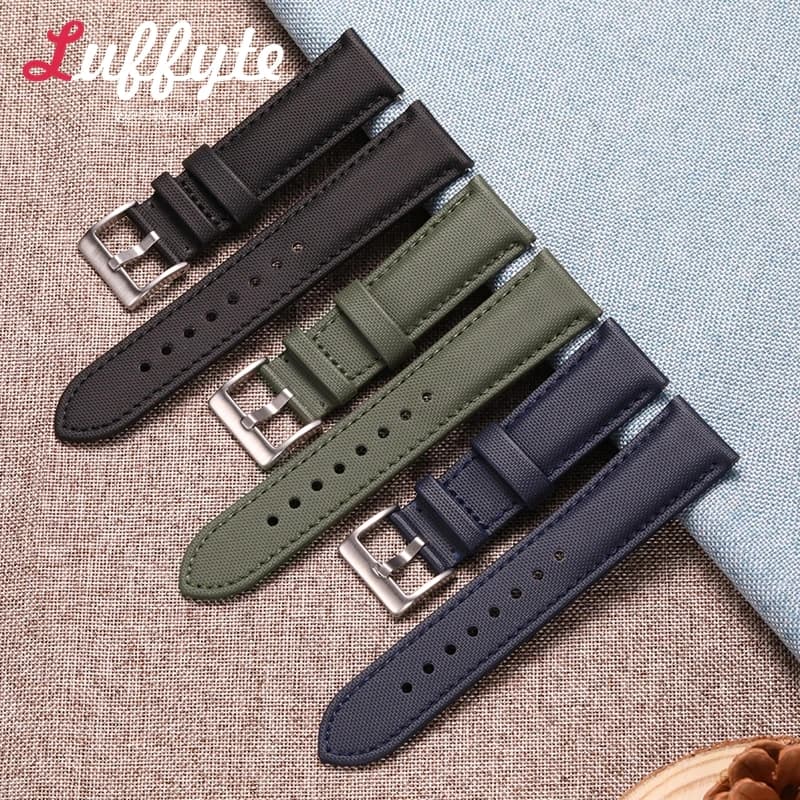 Nero Blu Verde Retro Sailcloth Cinturino in nylon 20mm 22mm Cinturino di ricambio per orologio Uomo Donna Cinturino per smartwatch a sgancio rapido