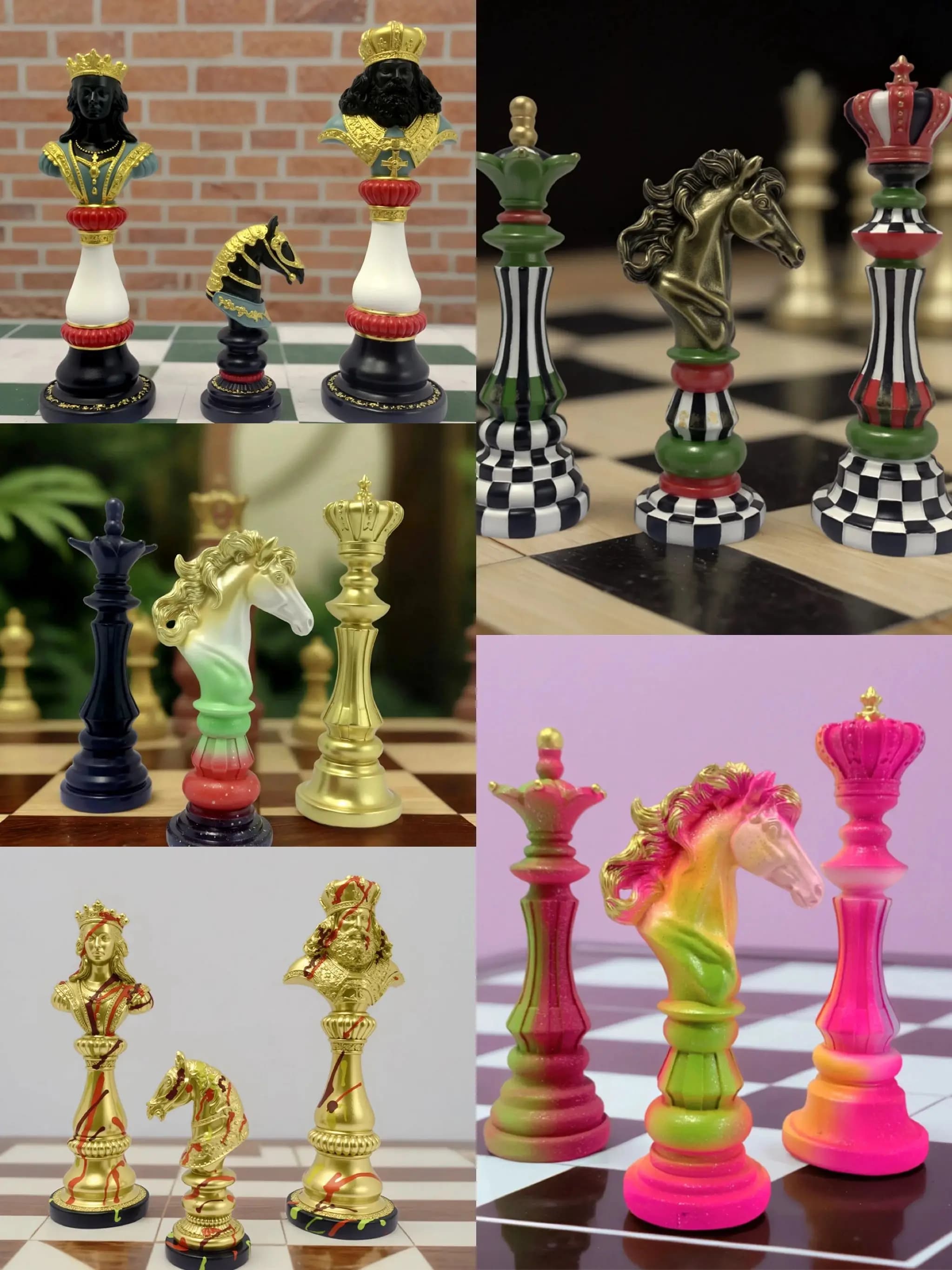 Set di scacchi da 3 pezzi - Pezzi degli scacchi in resina squisita in stile nordico per la decorazione di casa e ufficio - Regalo perfetto per Natale, Grazie