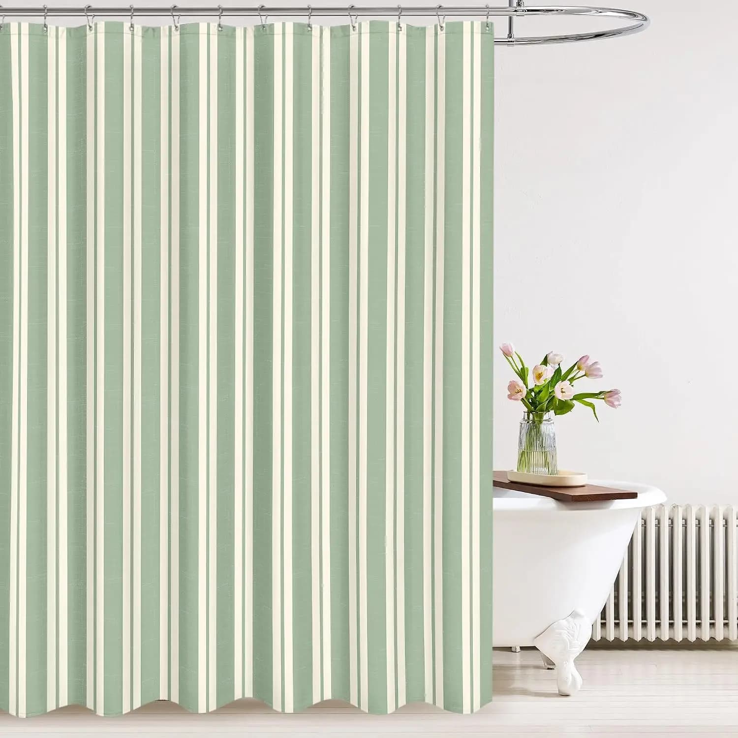 Striped Shower Curtain Waterproof Liner Bathroom Decor with Bow Design 90x180cm Cute Bridal Shower Curtain