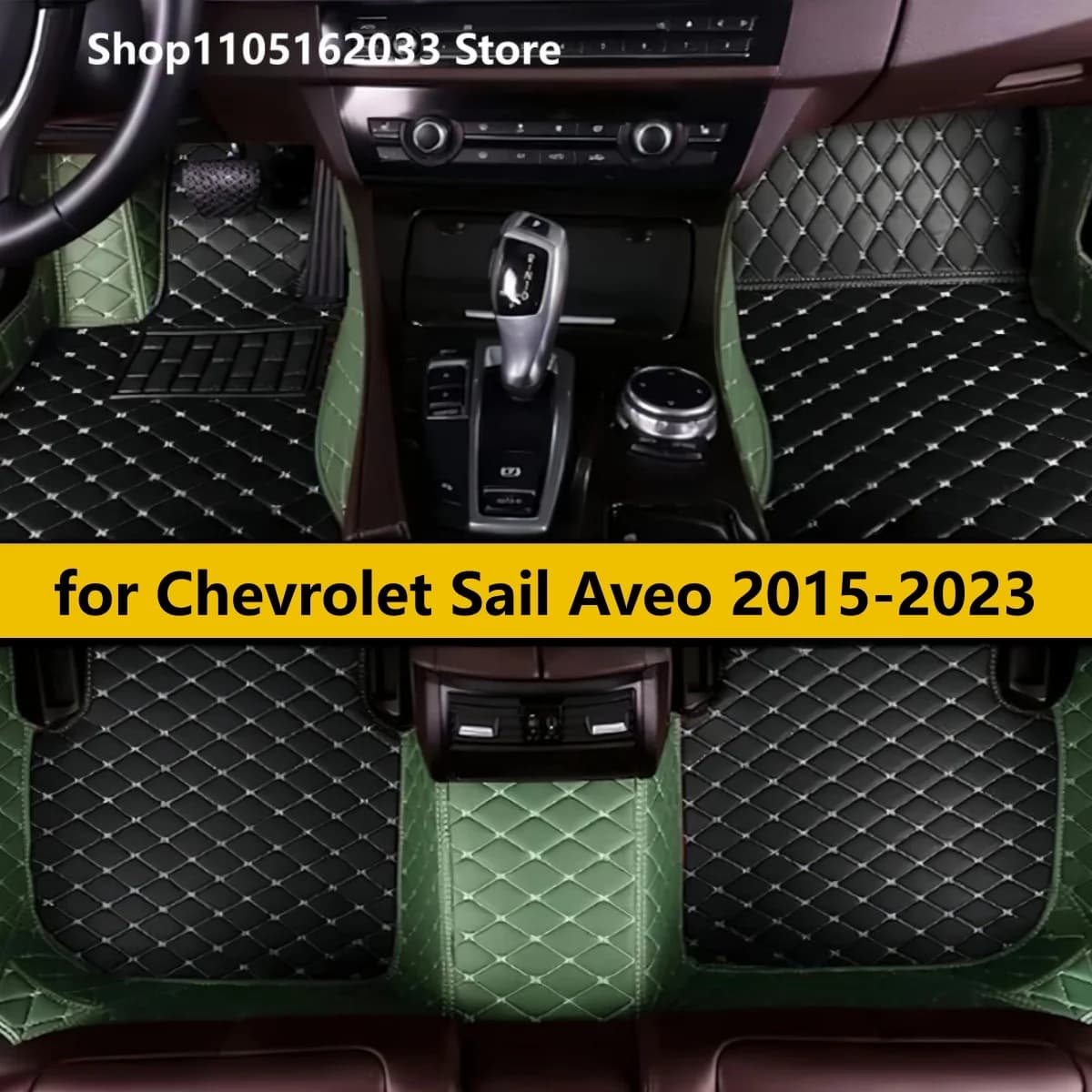 Custom Car Mats Suitable for Chevrolet Sail Aveo 2015 2016 2017 2018 2019 2020 2021 2022 2023 Complete set of car leather carpets