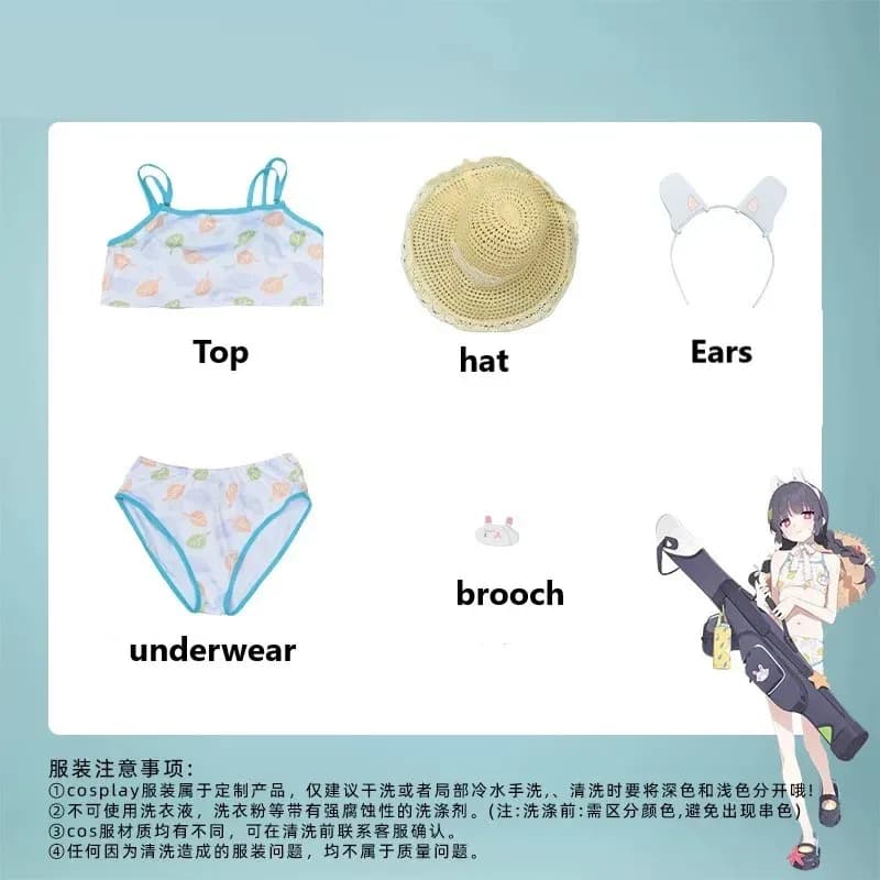 Gioco Anime Blu Archivio Costume Estate Nuoto Carino Kasumisawa Miyu Cosplay Bikini Cappello Parrucche Vestito di Halloween