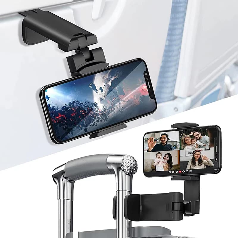 Multi-functional Airplane Phone Holder Portable Travel Stand Desk Flight Foldable Adjustable Rotatable Selfie Holding Train Seat