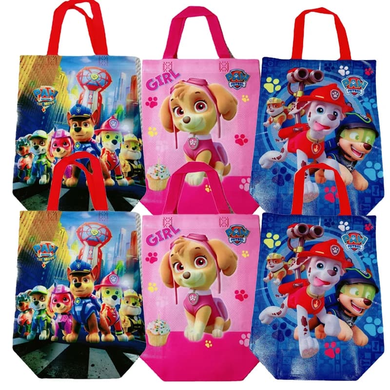 6/12 Pezzi Sacchetti Regalo Paw Patrol, Sacchetti per Caramelle con Chase, Skye, Marshall, Everest, Decorazioni per Feste di Compleanno, Articoli per Feste per Bambini